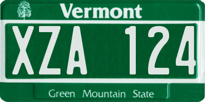 VT license plate XZA124