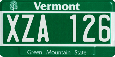 VT license plate XZA126