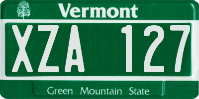 VT license plate XZA127