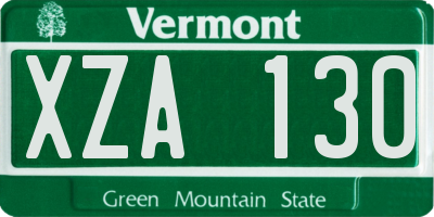 VT license plate XZA130