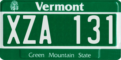 VT license plate XZA131