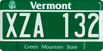 VT license plate XZA132