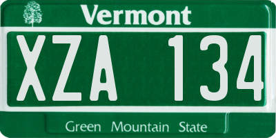 VT license plate XZA134