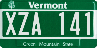 VT license plate XZA141