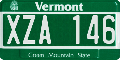VT license plate XZA146