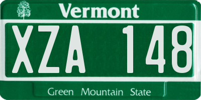 VT license plate XZA148