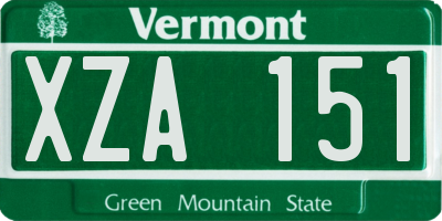 VT license plate XZA151
