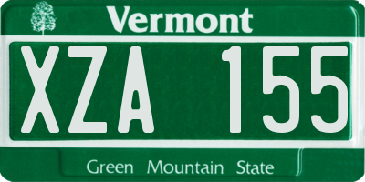 VT license plate XZA155