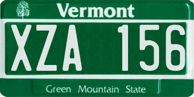 VT license plate XZA156