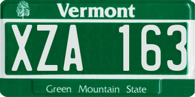 VT license plate XZA163
