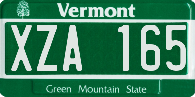 VT license plate XZA165