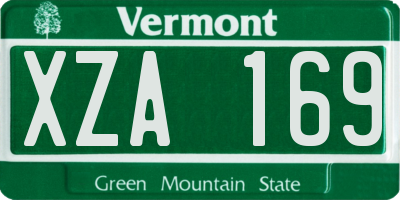 VT license plate XZA169