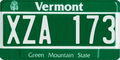 VT license plate XZA173