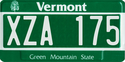 VT license plate XZA175