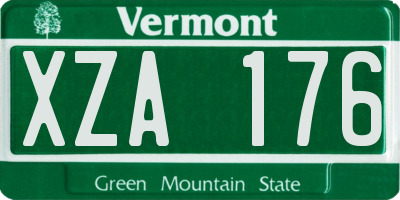 VT license plate XZA176