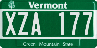 VT license plate XZA177