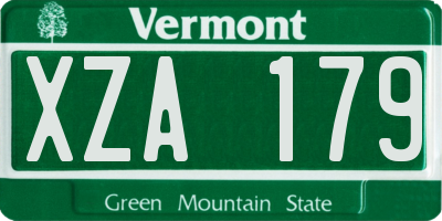 VT license plate XZA179