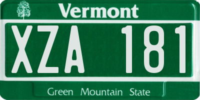 VT license plate XZA181