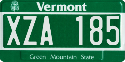 VT license plate XZA185