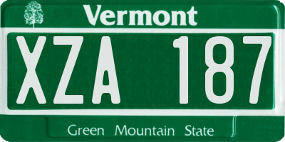 VT license plate XZA187