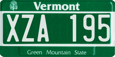 VT license plate XZA195