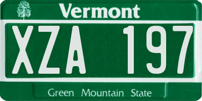 VT license plate XZA197