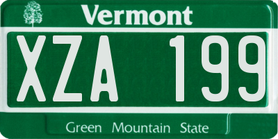 VT license plate XZA199