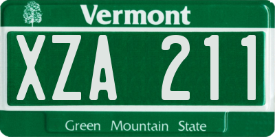 VT license plate XZA211