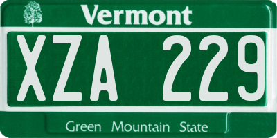VT license plate XZA229