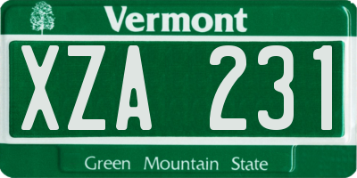 VT license plate XZA231