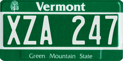 VT license plate XZA247