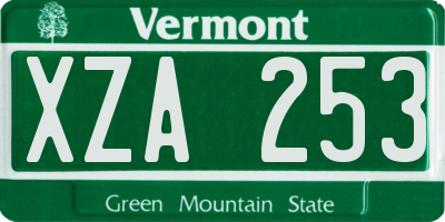 VT license plate XZA253