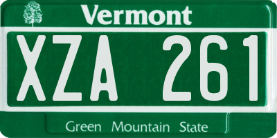 VT license plate XZA261