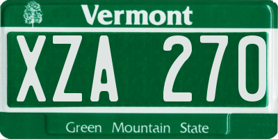 VT license plate XZA270