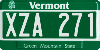 VT license plate XZA271