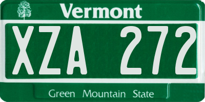 VT license plate XZA272