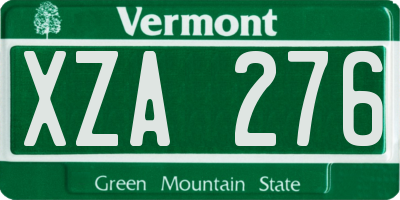 VT license plate XZA276