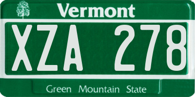 VT license plate XZA278