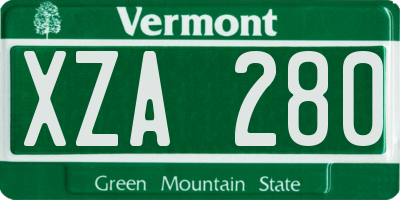 VT license plate XZA280