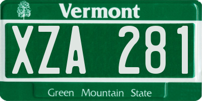 VT license plate XZA281