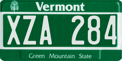 VT license plate XZA284