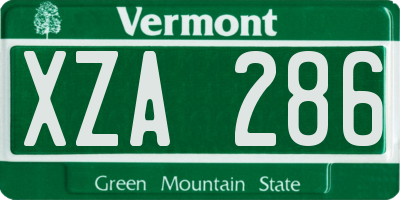 VT license plate XZA286