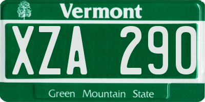 VT license plate XZA290