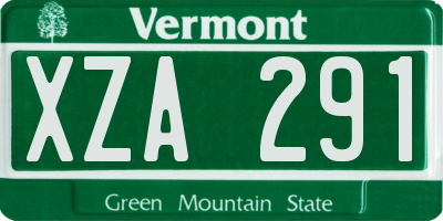 VT license plate XZA291