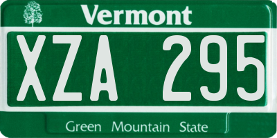 VT license plate XZA295