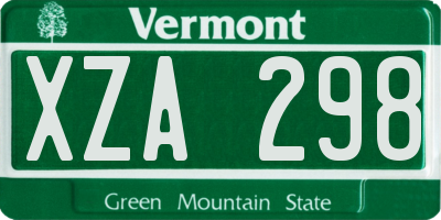 VT license plate XZA298