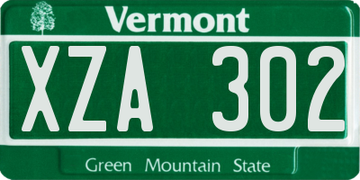 VT license plate XZA302
