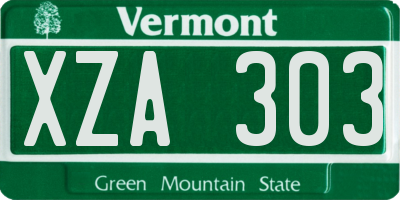 VT license plate XZA303