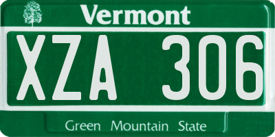 VT license plate XZA306