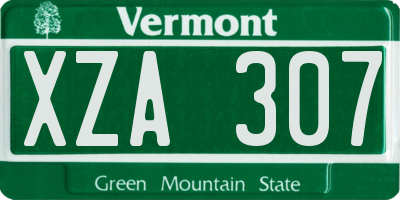 VT license plate XZA307